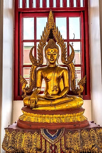 Fire Buddha Loha Prasat, Wat Ratchanatdaram, Worawihan, Bangkok, Thailand. Architecture Print